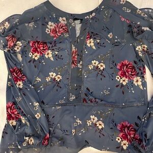 White House Black Market Floral Blouse Size XL